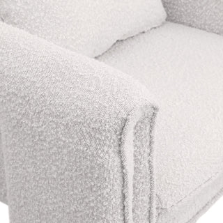 Stylus Boucle Fabric Upholstered Accent Chair, Cream