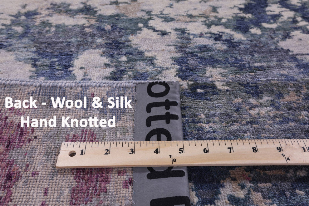 Abstract Handmade Wool & Silk Rug 7' 10" X 10' 4" - Q15533