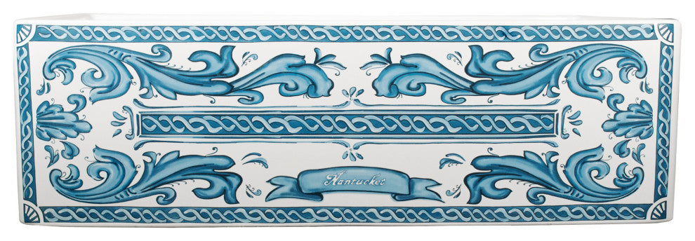 Nantucket Sinks Farmhouse Fireclay Sink with Hand Painted Nantucket Apron Front
