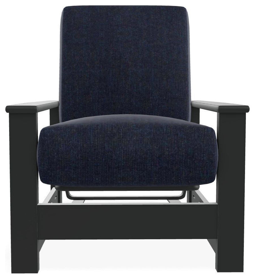 Leeward Deep Seat Outdoor Armchair with Hidden Motion, Indigo/Graphite