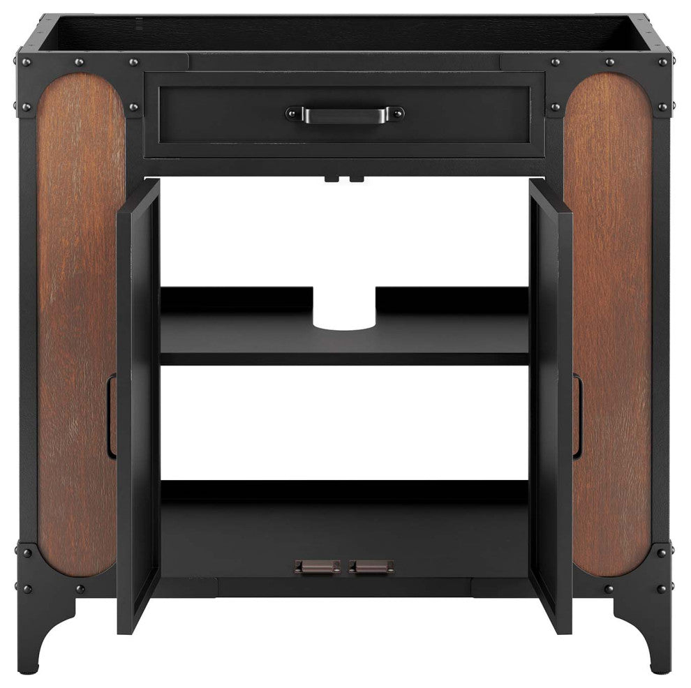 Steamforge 36" Bathroom Vanity Cabinet (Sink Basin Not Included) - Black Walnut