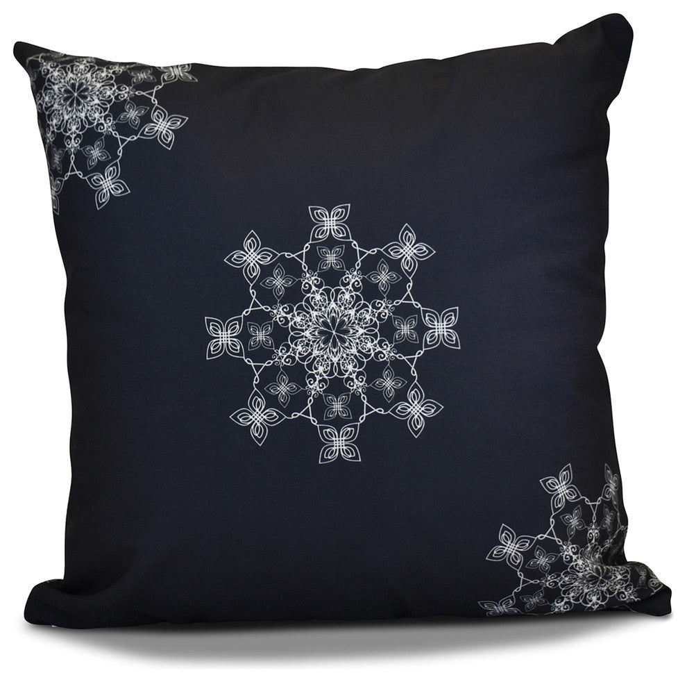 Decorative Holiday Pillow Geometric Print, Navy Blue, 20"x20"