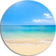Blue Waters Below Blue Sky, Seashore Photo Disc Metal Artwork, 11"