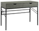 Vetti 44" Faux Shagreen 2 Drawer Desk, Gray