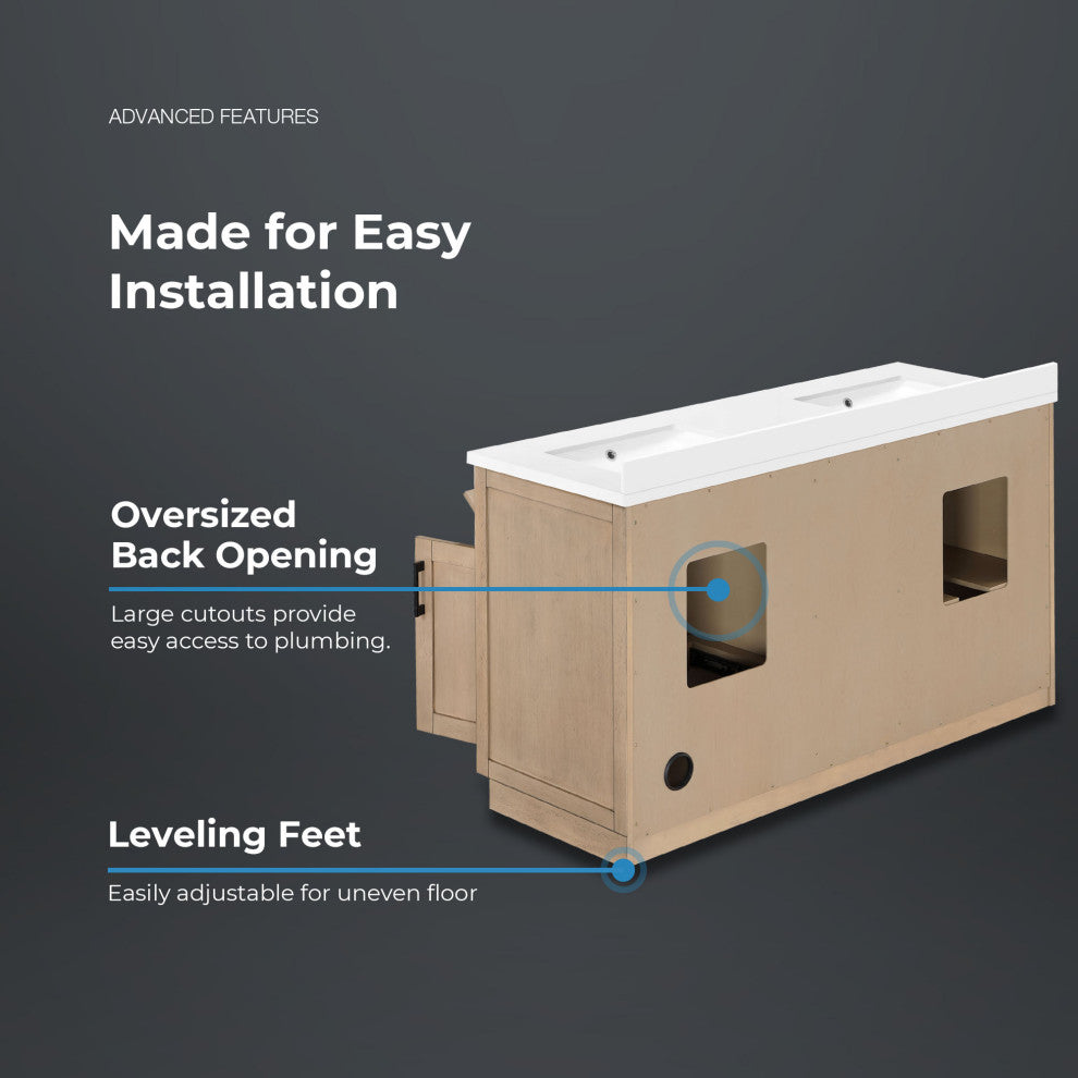 OVE Decors Bailey Vanity, Sahara Birch, 72"