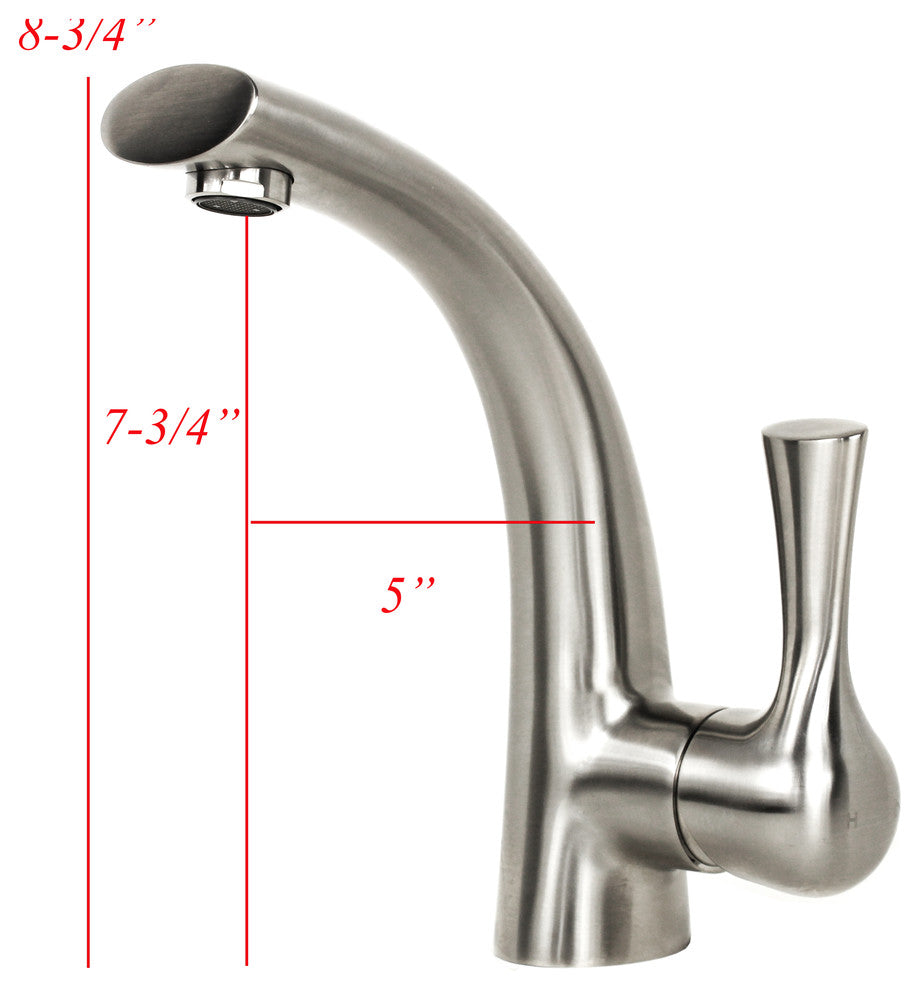 Twist Style Solid Brass Single Hole Bathroom Vanity Faucet, Brushed Nickel
