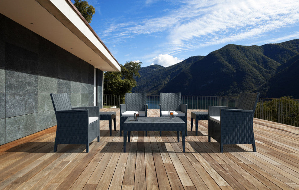 Miami Square Resin Side Table, Dark Gray