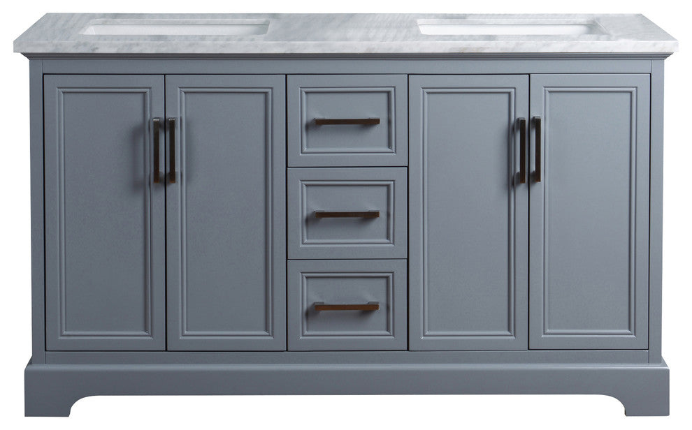 Ariane Bathroom Vanity, Gray, 60" Double Sink