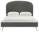 Vivi Gray Velvet Bed, Queen