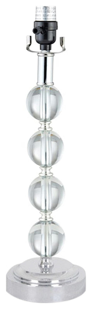 18"H Stacked Glass Ball Lamp Set Brushed Nickel, White Lampshade (Set of 2)