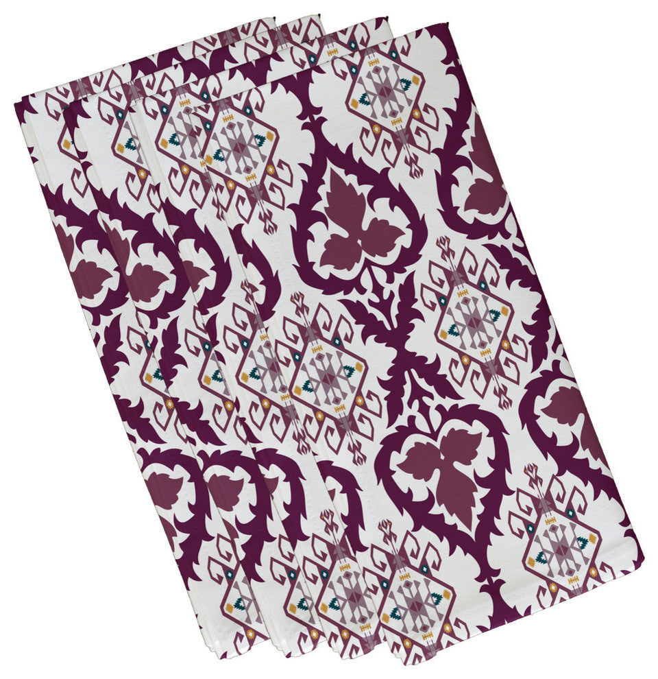 Bombay, Geometric Print Napkin, Purple, Set of 4