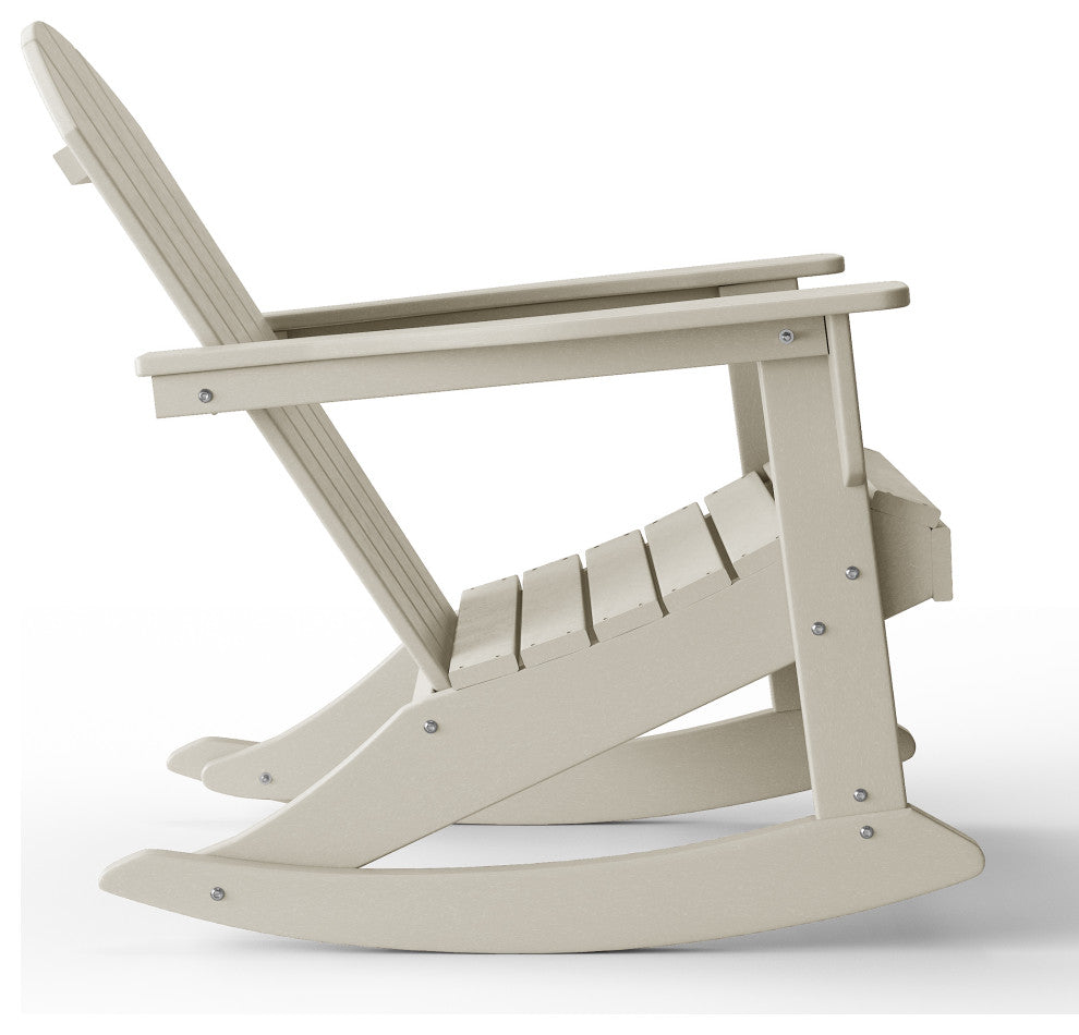 WestinTrends Outdoor Patio Adirondack Rocking Chair Lounger, Porch Rocker, Sand