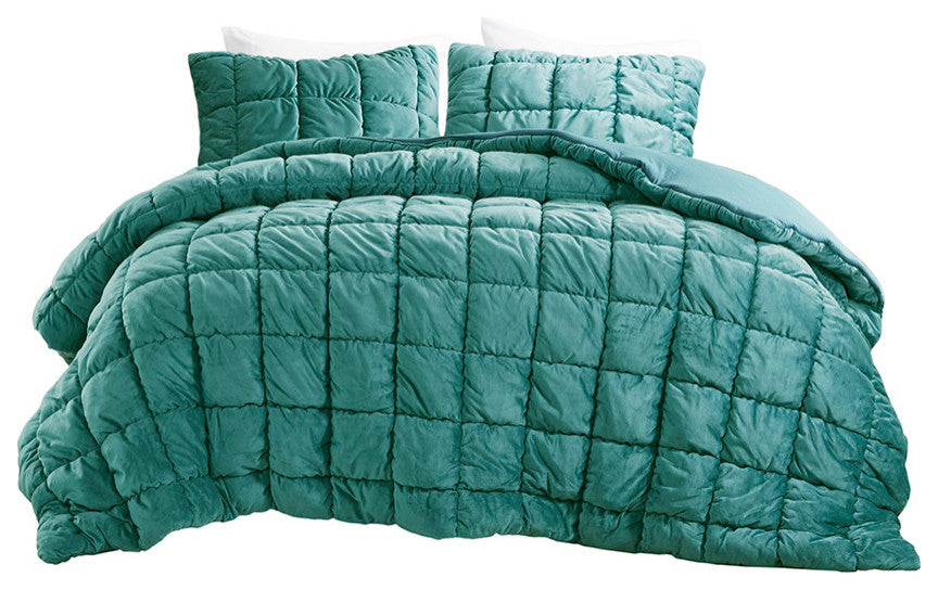 Intelligent Design Velvet Dream Puff 3 Piece Comforter Set
