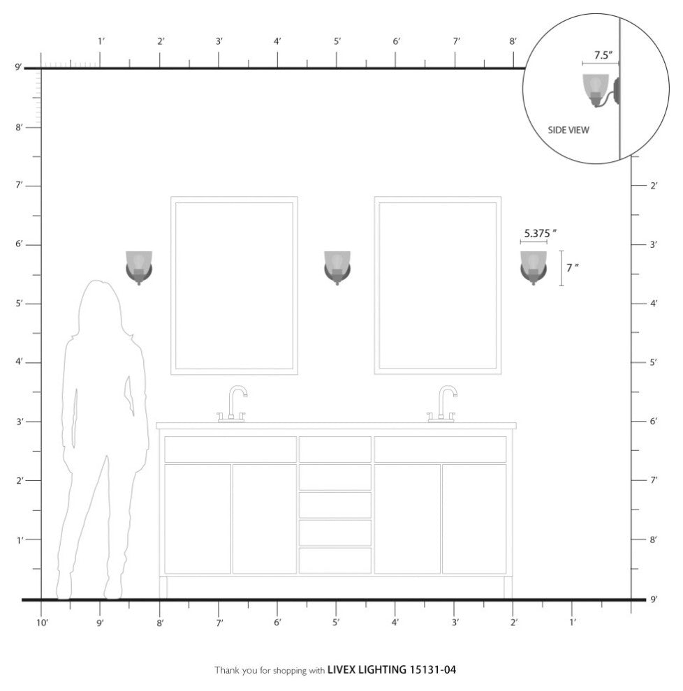 Montgomery 1 Light Black Vanity Sconce