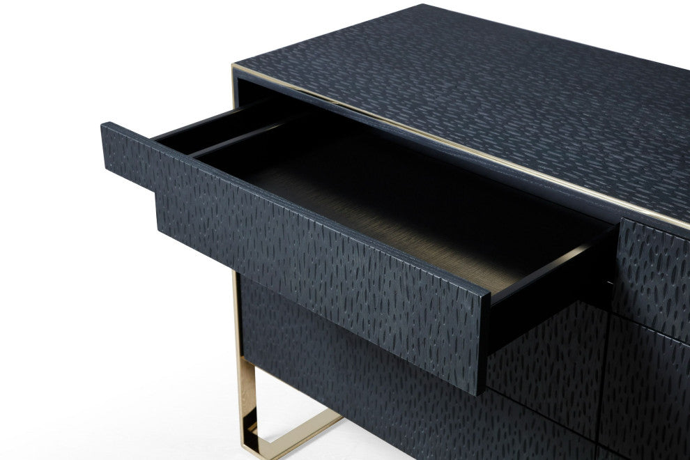Modrest Athena and Rothsay Modern Grey Fabric, Wenge, Gold Bedroom Set