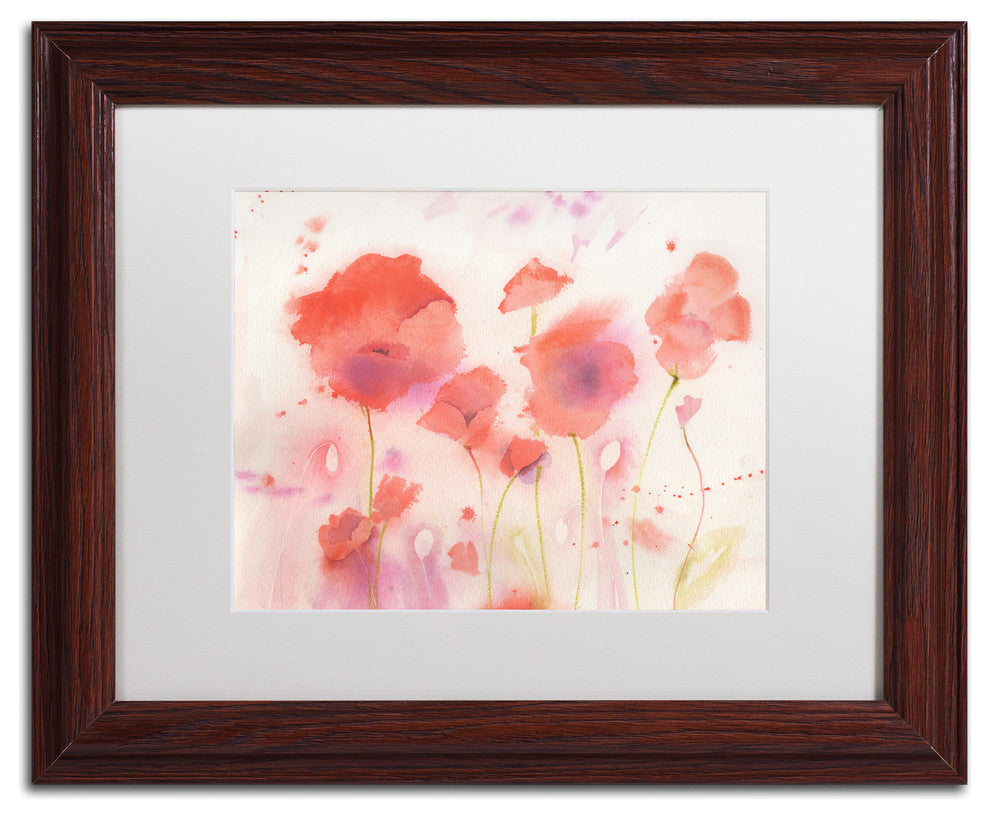 Sheila Golden ''Poppy Memory'' Matted Framed Art, Wood Frame, White, 14x11