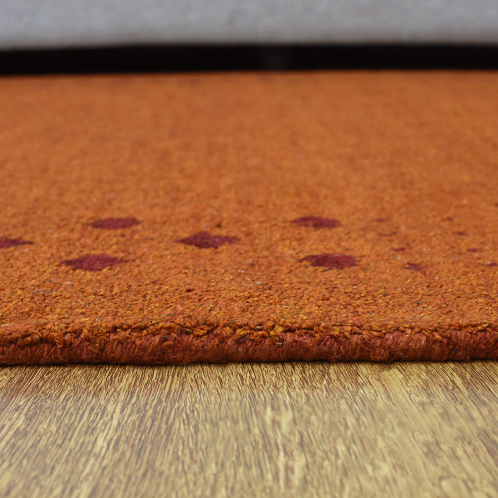 HAND KNOTTED LOOM SILK ECO-FRIENDLY AREA RUGS -8'x8',Square,Orange,Contemporary