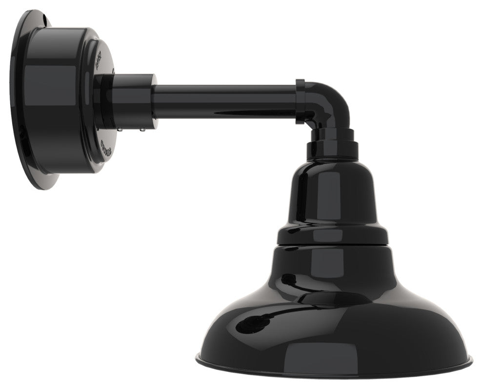8in.  Black Gooseneck Barn Light with Cosmopolitan Arm