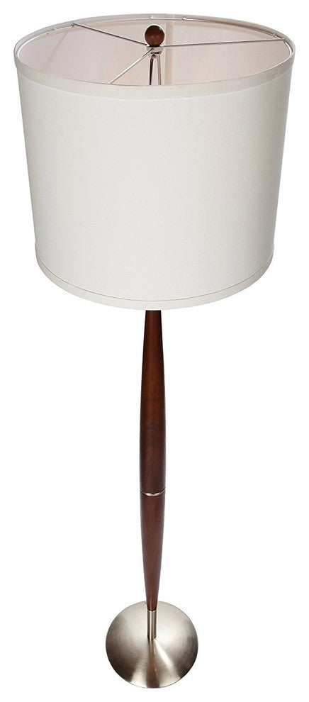 LED Floor Lamp, Executive Style Maple Eucalyptus Exotic Wood Shaded Light