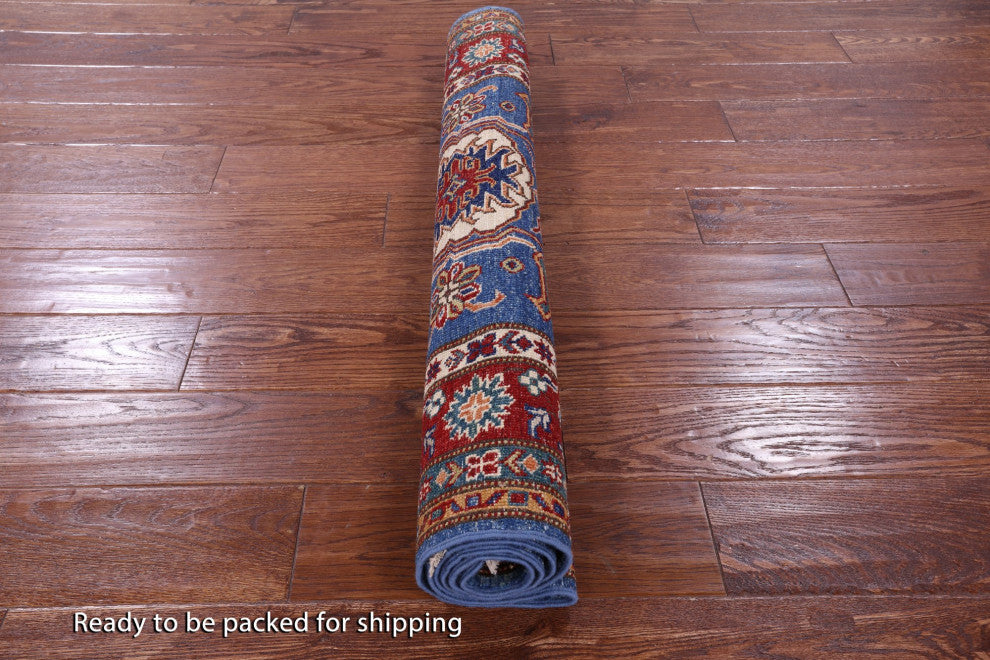 Super Kazak Hand Knotted Rug 3' 4" X 4' 10" Q10634