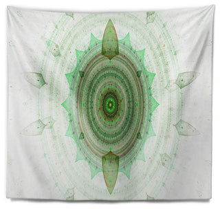Light Green Cryptical Sphere Abstract Wall Tapestry, 80"x68"