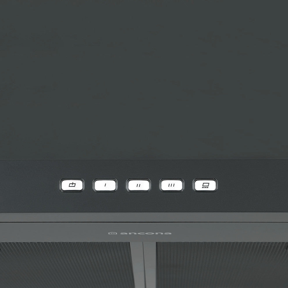 Ancona 30" Convertible Wall-Mounted Pyramid Range Hood, Black