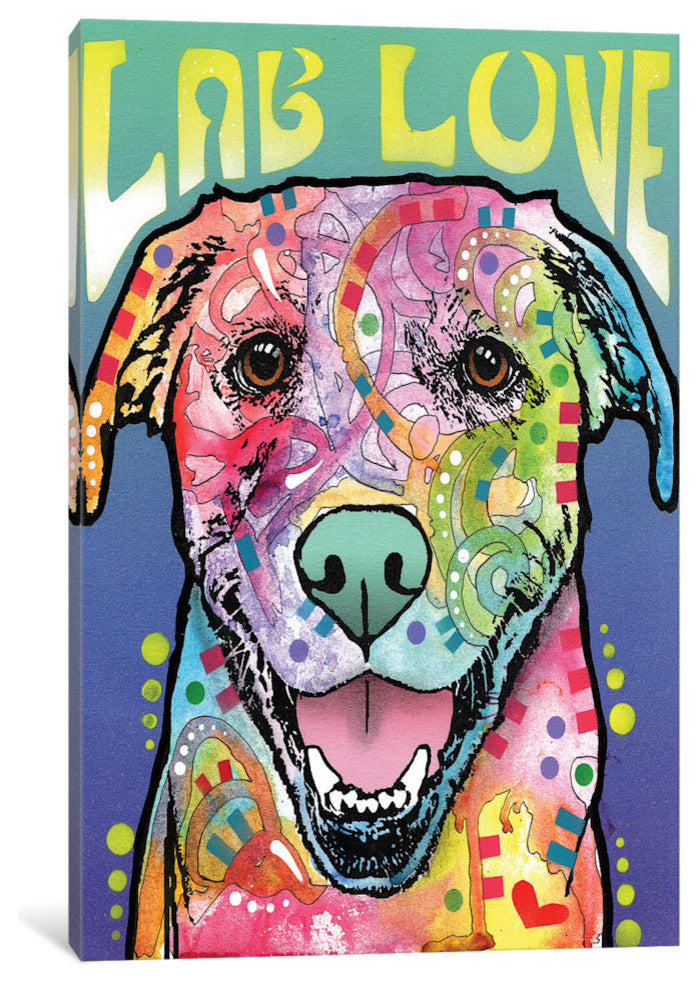 "Lab Love" by Dean Russo, Canvas Print, 40"x26"