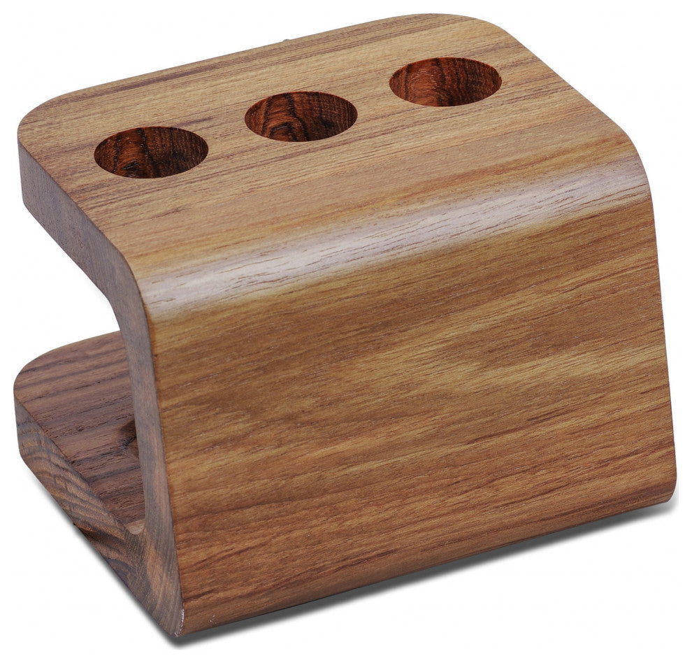 Designer Genuine Teak Toothbrush Holder