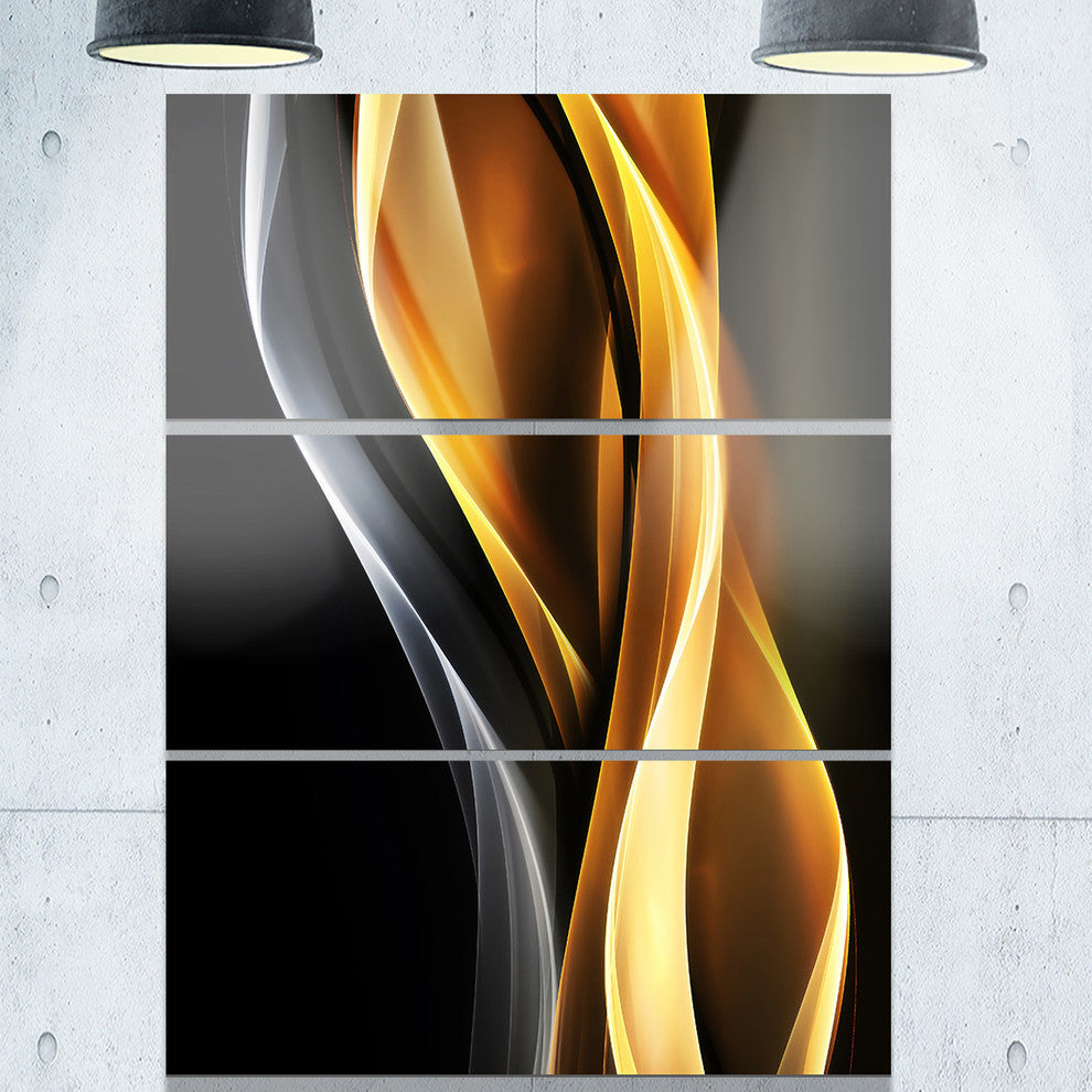 "Brown White Light Art" Digital Metal Wall Art, 3 Panels, 28"x36"