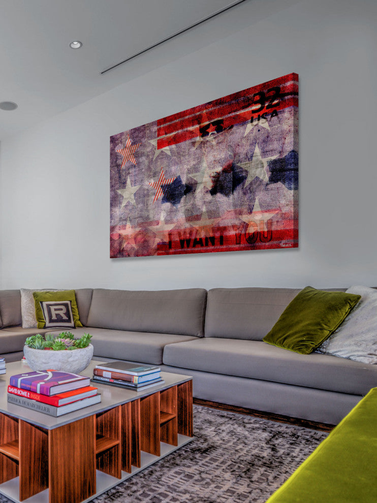 "Uncle Sam" Print on Canvas, 45"x30"