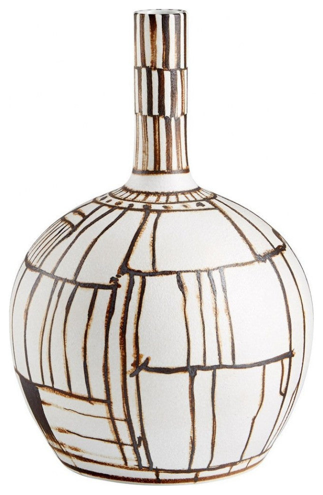 Cyan Design Risse Vase, Ebony/White, 12"