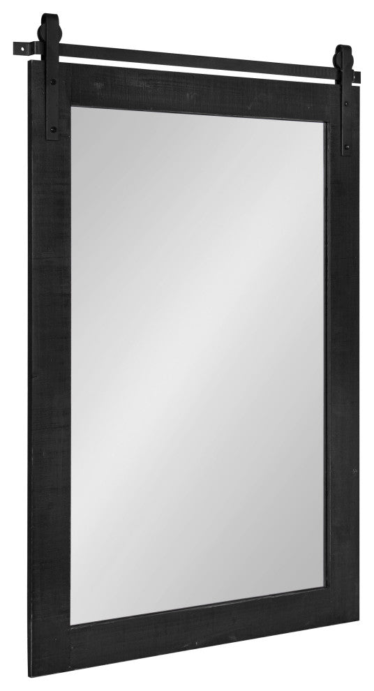Cates Rustic Wall Mirror, Black 24x38