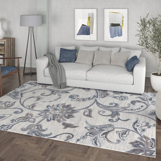 Garland Transitional Floral Cream Rectangle Area Rug, 7.6'x10'