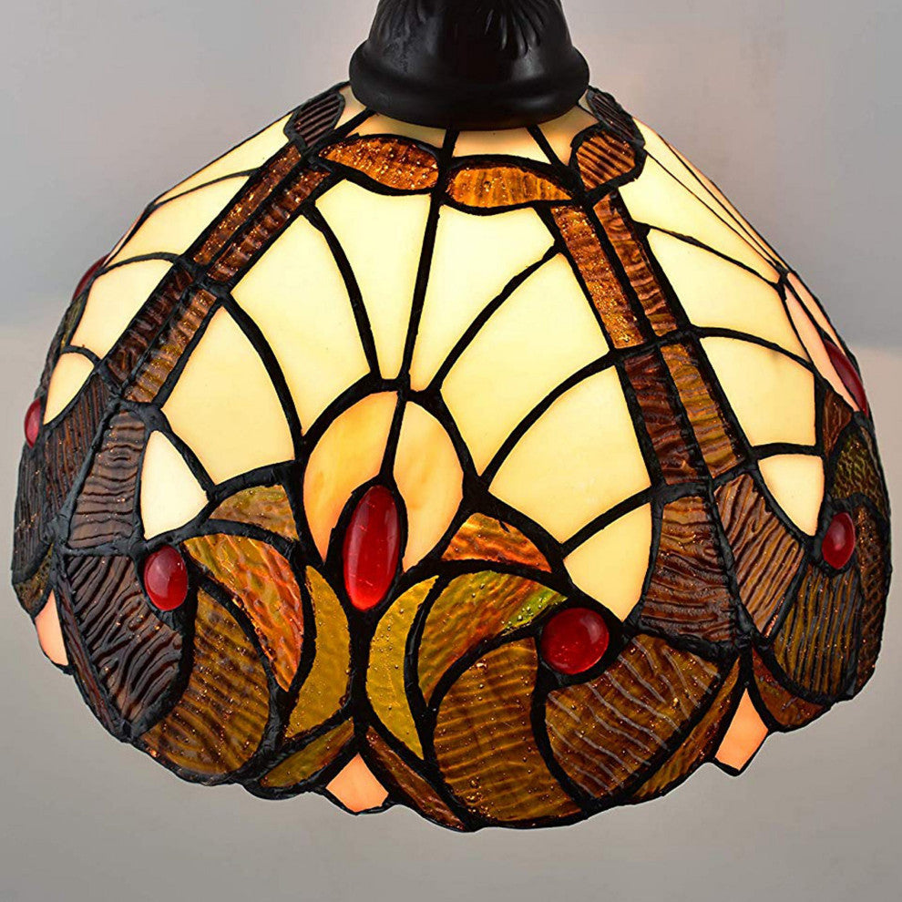Amora Lighting AM344FL12 Tiffany Style Geometric Reading Lamp