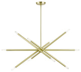 Soho 10 Light Satin Brass Linear Chandelier