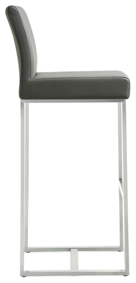 TOV Furniture Denmark Grey Stainless Steel Barstool (Set of 2)