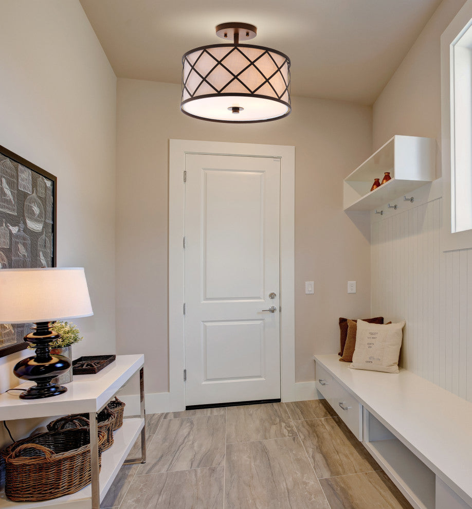 Elizabeth Metal LED Flush Mount, 13.25", Oil Rubbed Bronze