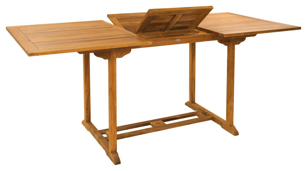 Teak Wood Elzas Rectangular Outdoor Patio Extension Bar Table