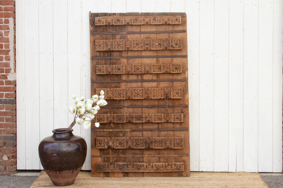 Antique Floral Carved Indian Gate