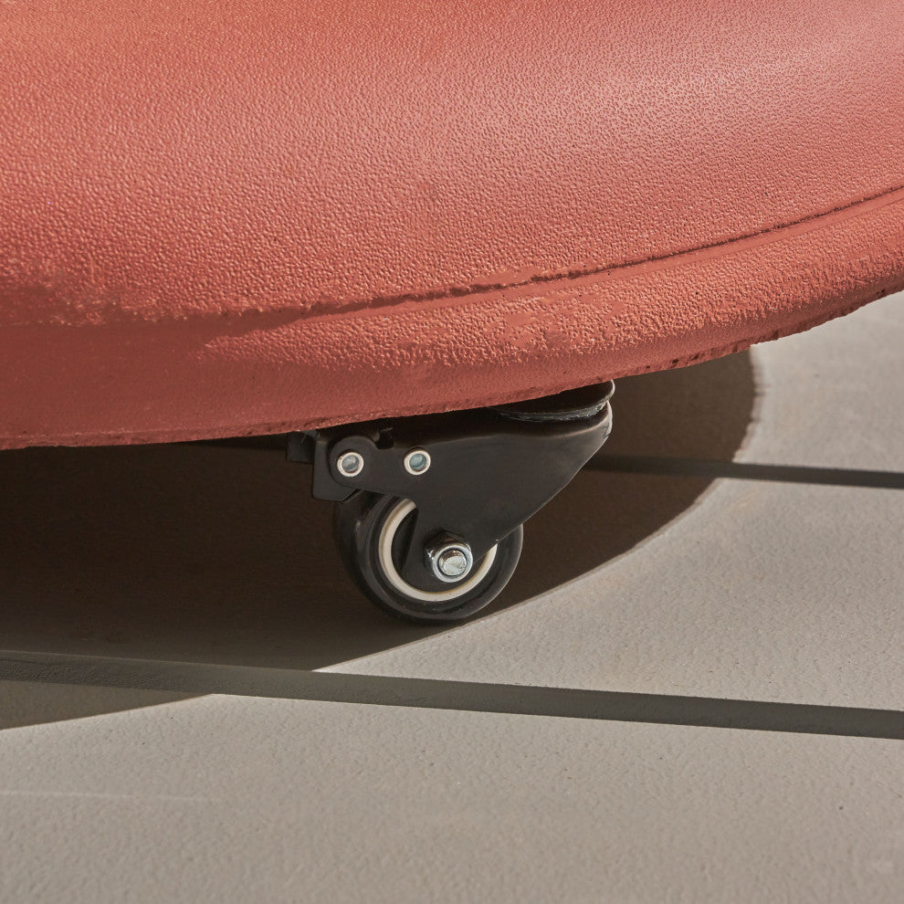 Louise Outdoor Concrete Circular 80lb Umbrella Base Holder, Red