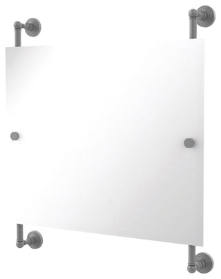 Waverly Place Landscape Frameless Rail Mounted Mirror, Matte Gray