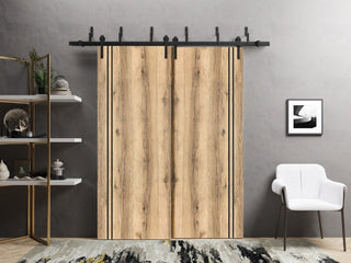 Slab Barn Door Panel 30 x 96 | Planum 0016 Oak with  | Sturdy Finished