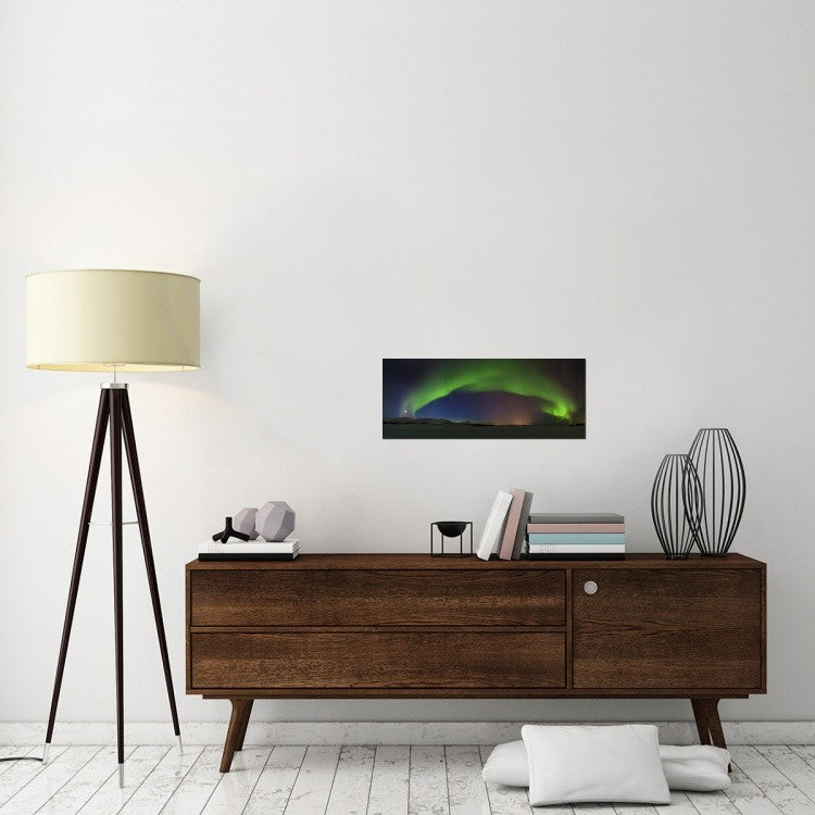 "Northern Lights" Stretched Canvas Giclee by Roy Samuelsen, 30x12"