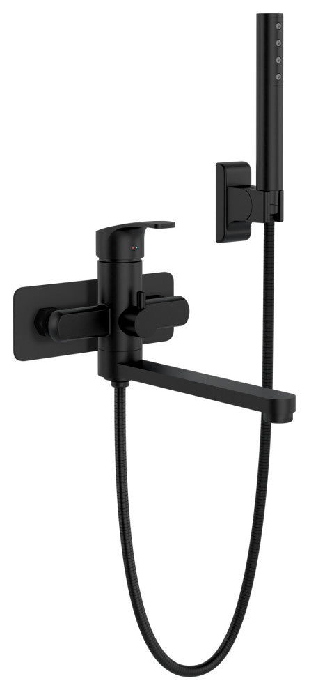 Wall Mounted Tub Filler, Matte Black