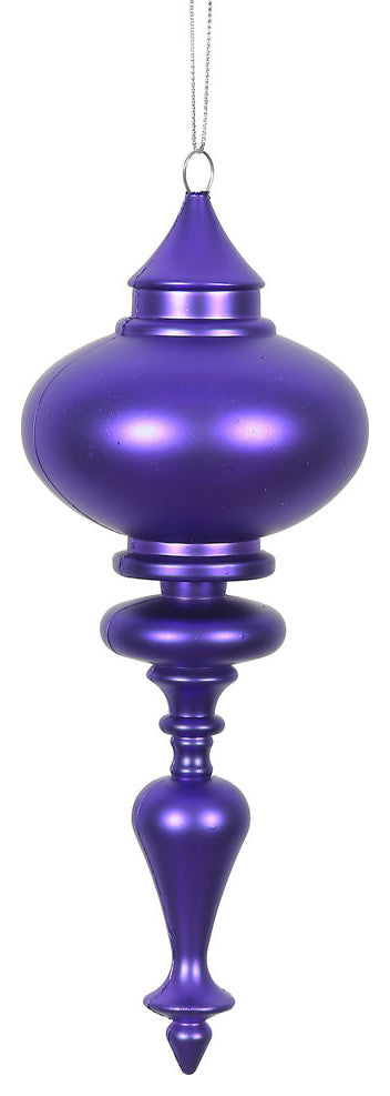 Vickerman N175066D 8" Purple Matte Finial Ornament, Pack of 3