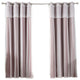 Tulle Sheer With Attached Valance and Solid Blackout Curtains, Burgundy, 84"