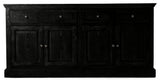70" Traditional Oak Sideboard Buffet, Black