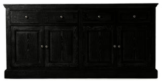 70" Traditional Oak Sideboard Buffet, Black