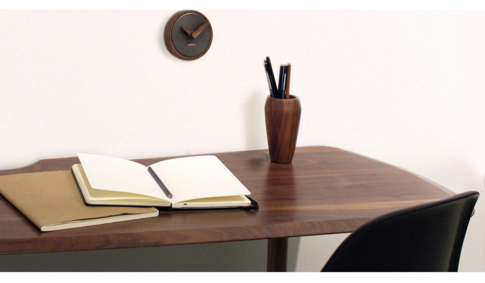 Nomon Atomo Wall G Clock | Gold Brass with Walnut Hands