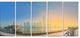 Shanghais Night with Lights, Cityscape Canvas Art Print, 60"x28", 5 Panels